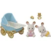 Image de Les Jumeaux Lapin Chocolat Et Poussette Double - Sylvanian Tout Pour Bebes
