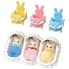 Image de Les Triples Lapin Chocolat Et Accessoires Puericulture - Sylvanian Tout Pour Les Bebes
