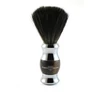 Image de Edwin Jagger Blaireau de Rasage avec Manche Plaqué Chrome et Plastique Imitation Corne Claire - Fibres Synthétiques Noires