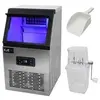 Image de Machine à glaçons professionnelle en inox pour restaurants, bars et salon de thé, 40kg de glaçons en 24h, broyeur à glace pilée gratuit offert