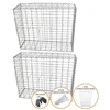 Image de Lot de 2 Paniers de Gabions Argentés en Acier Galvanisé 100 x 80 x 30cm