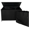 Image de Coffre de Rangement 582 L Rotin Noir Doublure Imperméable Extérieure Jardin