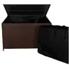 Image de Coffre de Rangement 582 L Rotin Marron Doublure Imperméable Extérieure Jardin