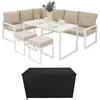 Image de Salon de Jardin en Aluminium Blanc & Coffre de Rangement 582 L en Rotin Noir
