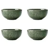 Image de Mikasa Jardin Ensemble de 4 bols à tremper, 4 bols à tremper pour les réceptions et les fêtes, bols de service en grès vert, 10cm - Emballage cadeau en occasion ou reconditionné