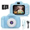 Image de appareil Photo pour Enfant, avec Carte TF 32Go, Ecran à 2,0 Pouces HD, 8MP/720P, Coque en Silicone Résistant aux Chocs,Bleu