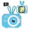 Image de appareil Photo pour Enfant, Ecran à 2,0 Pouces HD, 20MP/1080P, Dual-Caméras, avec Carte TF 32Go, Coque en Silicone, Bleu