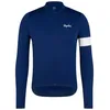 Image de Rapha - Men's Core Thermal Long Sleeve Jersey - Maillot vélo homme Navy / White - L