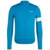Image de Rapha - Men's Core Thermal Long Sleeve Jersey - Maillot vélo homme Teal Blue / White - S