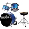 Image de Music Alley Batterie Enfant 3 Pièces avec Tabouret et Cymbale, Bleu en occasion ou reconditionné