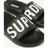 Image de Superdry Femme Logo En Relief Véganes Core Sandales De Piscine, Noir & Blanc, Pointure: L