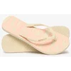 Image de Superdry Femme Logo En Relief Core Tongs, Blanc & Corail - Pointure: 3-4