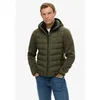 Image de Superdry - Hooded Storm Knit Hybrid Jkt - Doudoune homme Khaki Green Marl - XXL