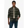 Image de Superdry - L/S Cotton Lumberjack Shirt - Chemise homme Frontier Check Olive Green - XXL