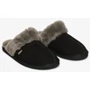 Image de Superdry Femme Suède Badge Logo Mule, Noir & Gris, Pointure: 3-4