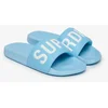 Image de Superdry Femme Imprimé Logo Coupe Classique Claquettes De Piscine, Bleu Clair & Blanc, Pointure: 3-4