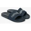 Image de Superdry Femme Métallisé Premium Claquettes De Piscine, Bleu Marine & Argent, Pointure: 7-8