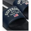 Image de Superdry Femme Claquettes Varsity Flag Style Piscine Navy Taille: 7-8