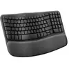 Image de Wave Keys clavier ergonomique sans fil, repose-poignets rembourre, frappe naturelle et confortable, Easy-Switch, Bluetooth, recepteur Logi Bolt, multi-SE, Windows/Mac