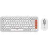 Image de Logitech Ensemble clavier et souris POP Icon en Blanc Cassé Et Orange