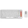 Image de Logitech Ensemble clavier et souris POP Icon en Blanc Cassé Et Orange