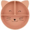 Image de Assiette avec ventouse en silicone et compartiments - Mrs. Cat