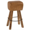Image de Tabouret gym cuir camel naturel Xavier hauteur d'assise 75 cm