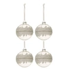 Image de Lot de 4 Boules de Noël Glace 10cm Blanc & Argent