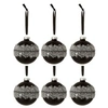 Image de Lot de 6 Boules de Noël "Glace" 8cm Noir & Argent
