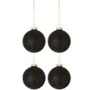 Image de Lot de 4 Boules de Noël "Etoiles" 10cm Noir