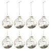 Image de Lot de 8 Boules de Noël Design "Coeur" 6cm Argent
