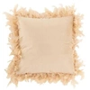 Image de Coussin Déco "Plumes" 45cm Rose Beige