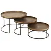 Image de Table d'appoint ronde effet rouille Rolice - Lot de 3
