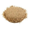 Image de Coussin Déco Rond "Raphia" 62cm Naturel