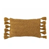 Image de Coussin Déco à Pompons Floche 30x60cm Ocre