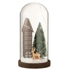 Image de Cloche Déco Led en Verre "Maison" 27cm Marron