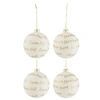 Image de Lot de 4 Boules de Noël "Xmas" 10cm Blanc & Or