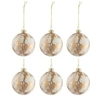 Image de Lot de 6 Boules de Noël "Marbre" 8cm Blanc & Or