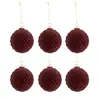 Image de Lot de 6 Boules de Noël "Motifs" 8cm Bordeaux