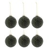 Image de Lot de 6 Boules de Noël "Motifs" 8cm Vert Foncé