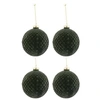Image de Lot de 4 Boules de Noël "Motifs" 10cm Vert Foncé