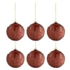Image de Lot de 6 Boules de Noël Givrées 8cm Bordeaux