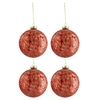 Image de Lot de 4 Boules de Noël Velours Antique 12cm Bordeaux