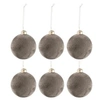 Image de Lot de 6 Boules de Noël Velours 8cm Gris