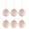 Image de Lot de 6 Boules de Noël "Fleurs Opale" 8cm Rose