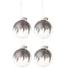 Image de Lot de 4 Boules de Noël Paillettes 12cm Gris