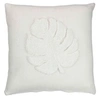 Image de Coussin Déco "Feuilles" 43x43cm Blanc