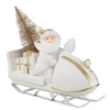 Image de Père Noël Déco Traîneau 31cm Blanc & Or