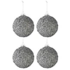 Image de Lot de 4 Boules de Noël Paillettes 10cm Gris Fumé