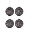 Image de Lot de 4 Boules de Noël Paillettes 10cm Anthracite